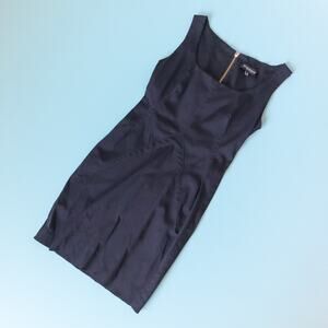 Sportstaff Made in Italy Y2K Navy Sheath Mini Dress Size US 10 Gold Zipper